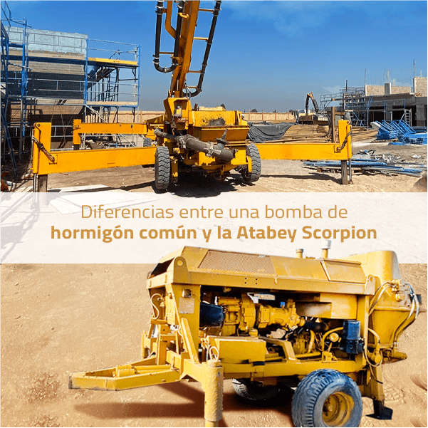 bomba Atabey Scorpion, bomba de hormigón, autónoma, diferencias entre una bomba de hormigón común