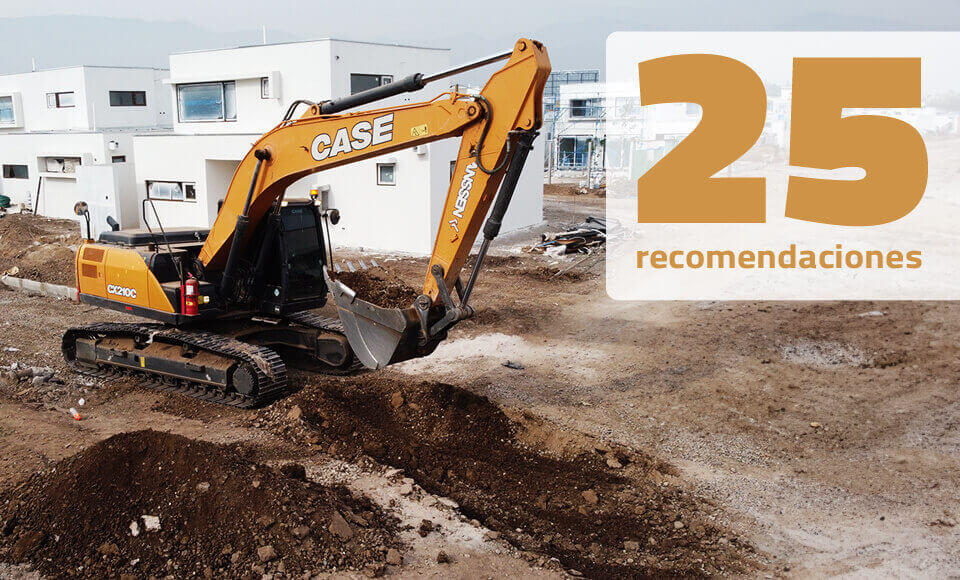 25 recomendaciones básicas para la operación de maquinaria pesada